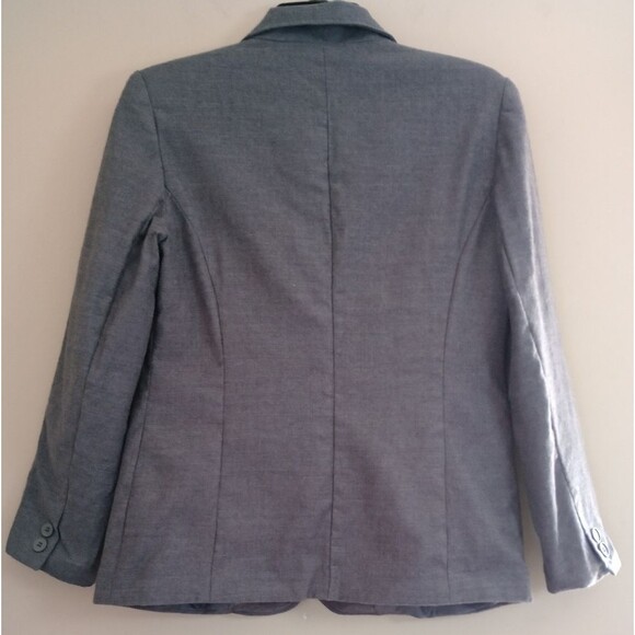 Chadwick's 100% Wool Grey 2 Button Blazer Lined Size 8 Petite - Picture 2 of 8